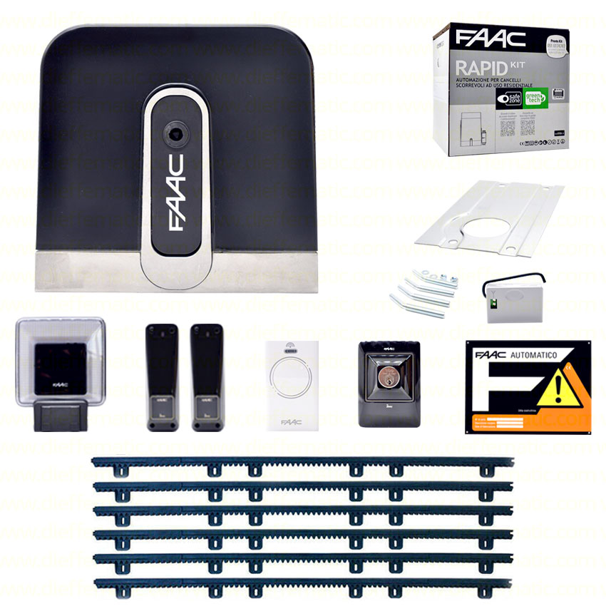 FAAC RAPID C720 KIT 6 MT DI CREMAGLIERA IN NYLON AUTOMAZIONE CANCELLO SCORREVOLE