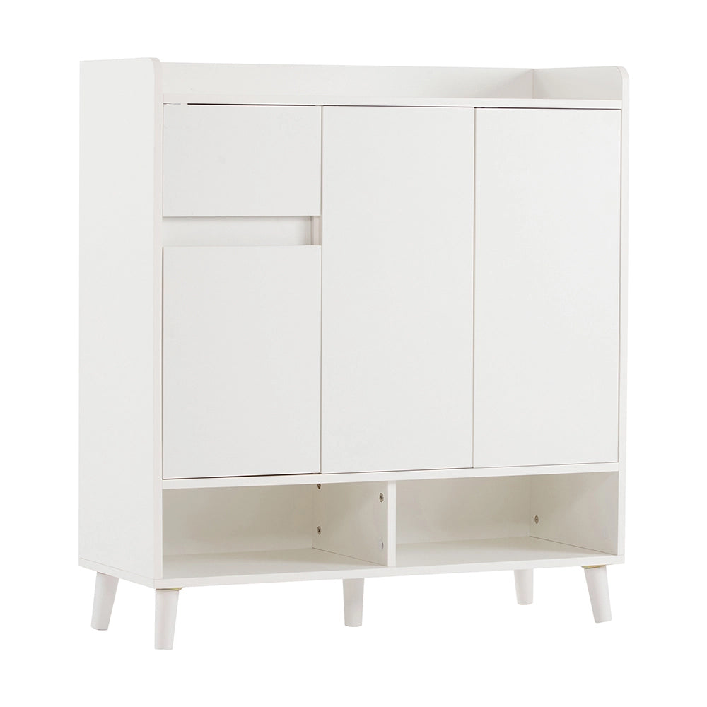 Comodino/Buffet con ripiani regolabili - Xylo - H99xL90xP35 cm - Rangement minimalista con piedi in legno massello