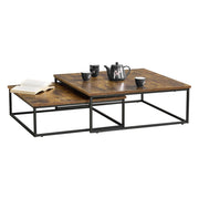 Set di 2 Tavolini Bassi Sovrapponibili Haninge - Color Legno Scuro [en.casa]