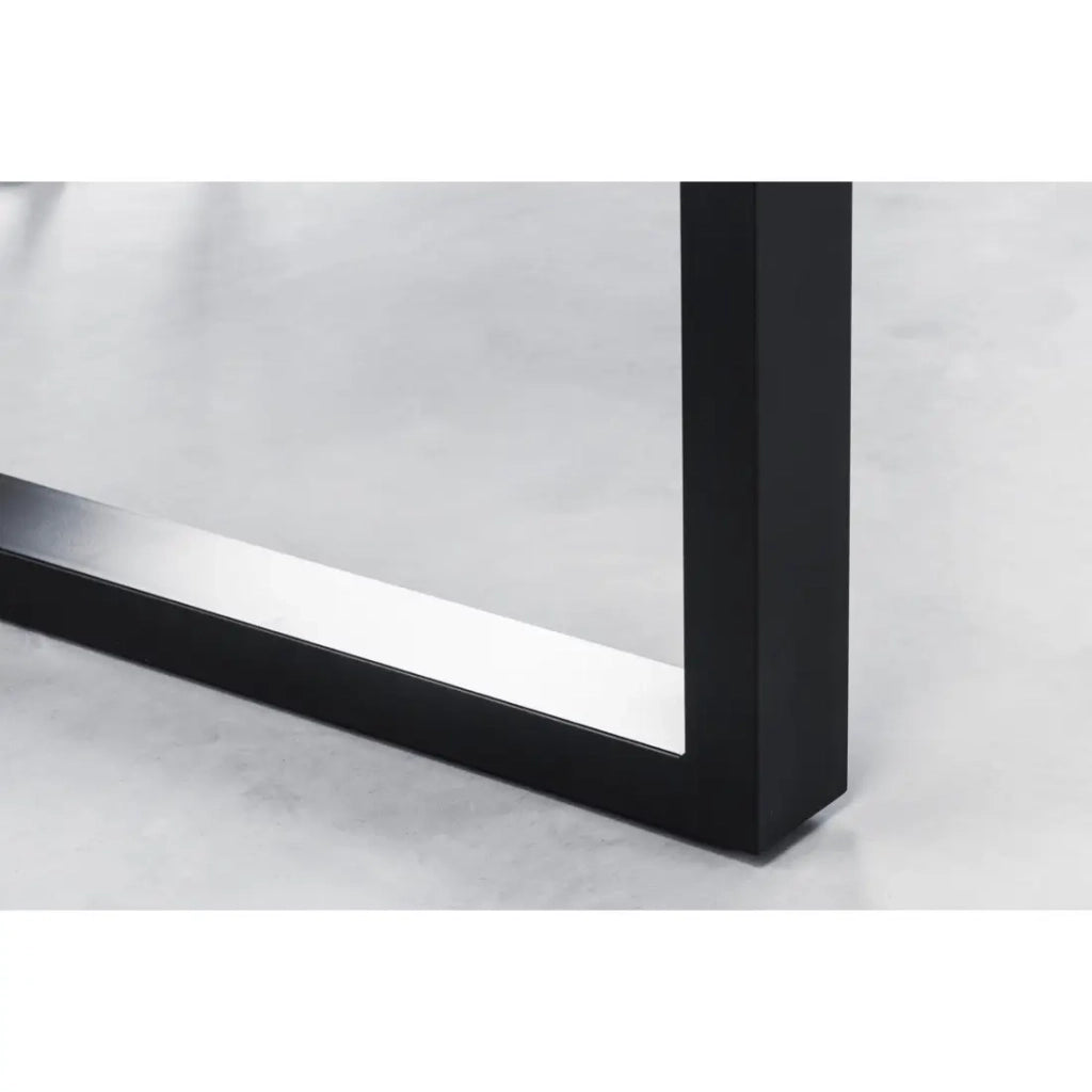 Tavolo da pranzo NALKO 160 cm – Piano in legno di acacia oliato e struttura in metallo nero – Stile industriale e naturale