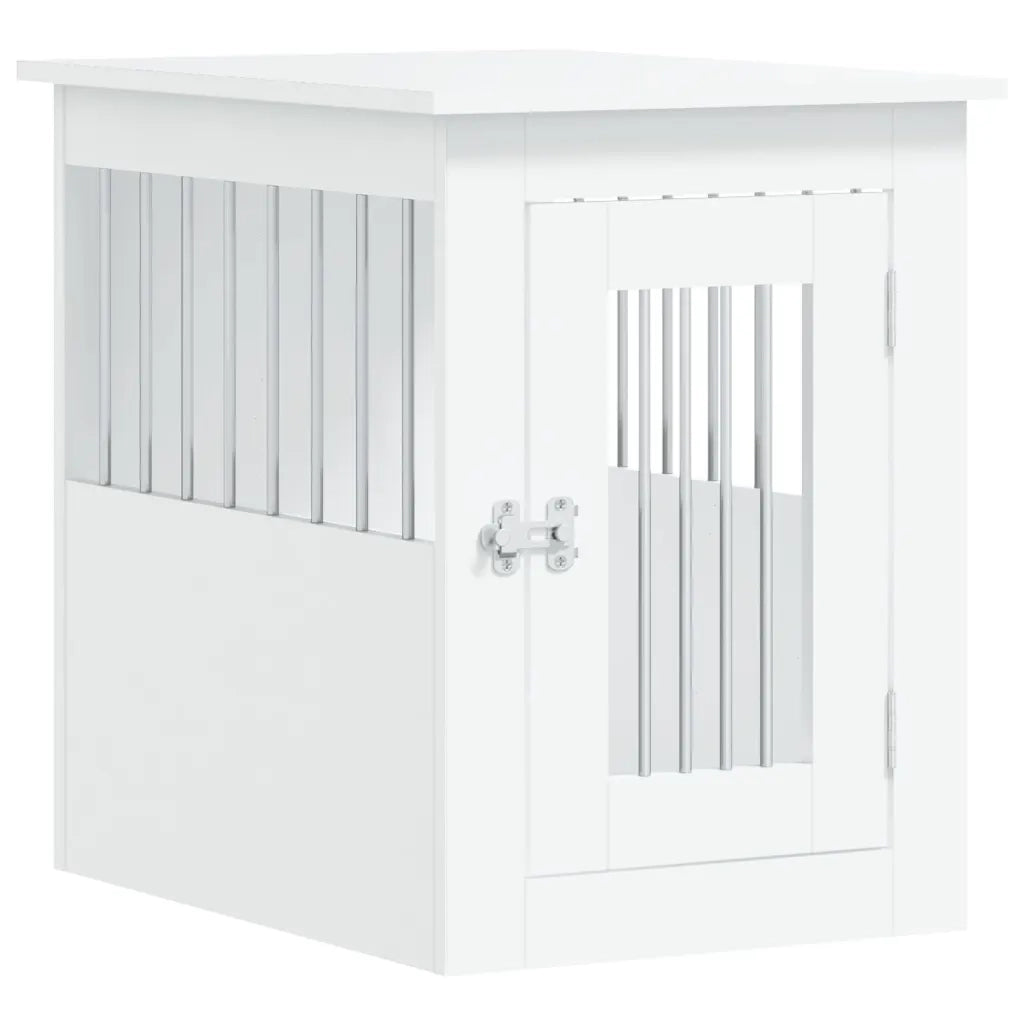Gabbia Cani da Arredamento Bianca 45x62x59cm Legno Multistrato 838309