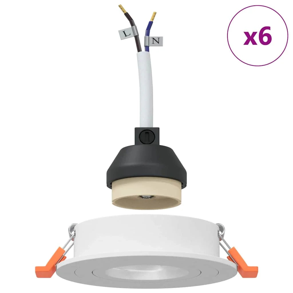 Set di 6 faretti da incasso orientabili moderni 9 x 9 x 2 cm in alluminio bianco 02_0058250