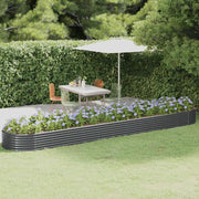 Vaso Giardino Acciaio Verniciato Polvere 600x140x36cm Antracite cod mxl 66890
