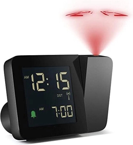 Radio da Soggiorno con Proiezione - Alarme Digitale - Orologio Digitale - Nero