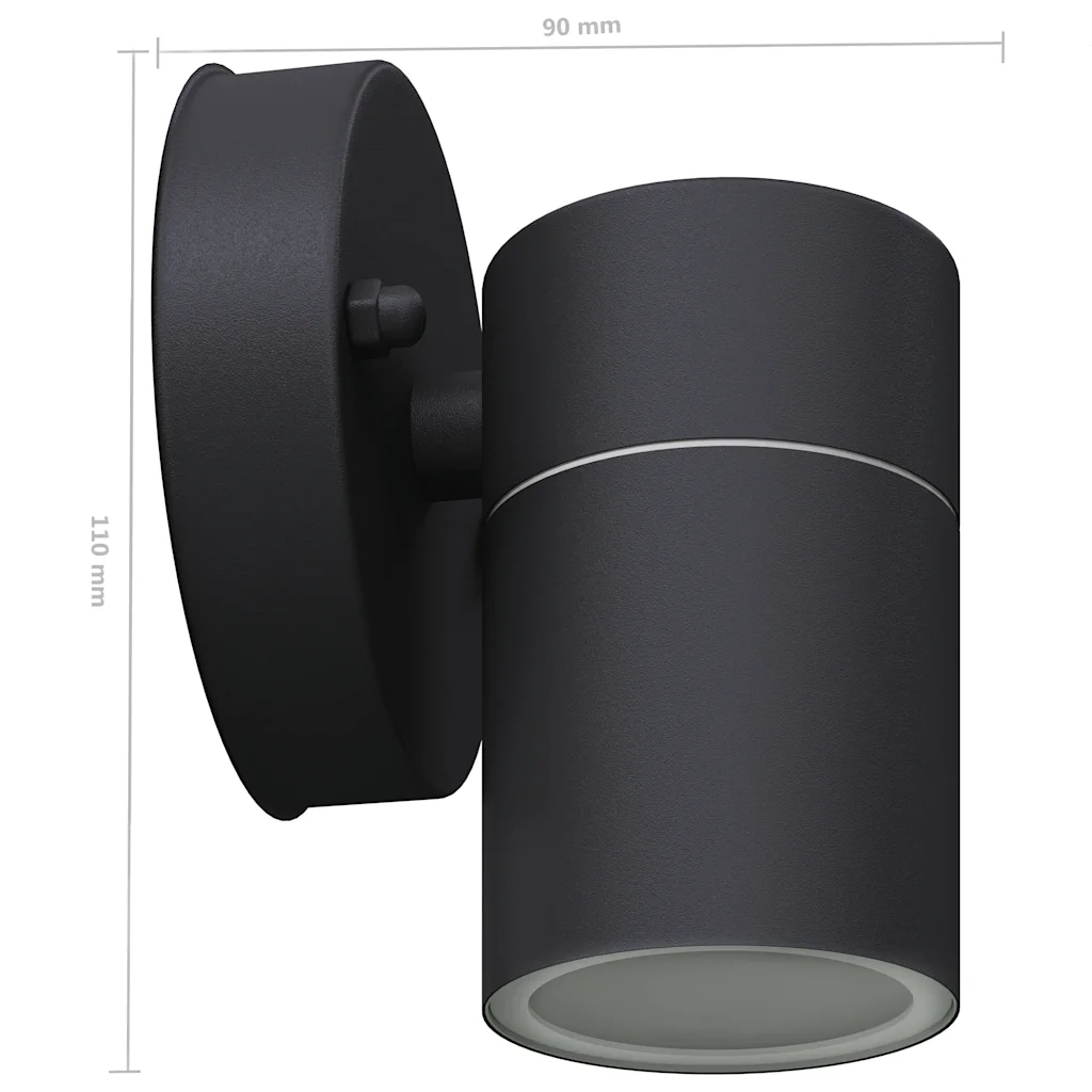 Lampada LED da Parete 2 pz Acciaio Inox Proiezione Basso 42416