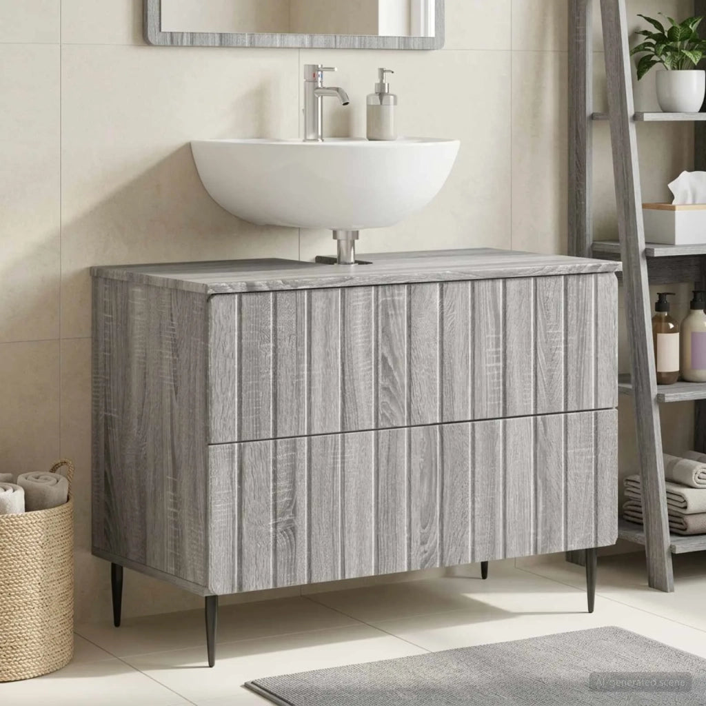 Armadio per Lavabo da Bagno ZWOLLE Sonoma grigio 896361