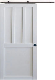 Porta Scorrevole Officina 2 Pannelli Bianchi H204 x L73 + Guida a Rullini e 2 Gusci Neri