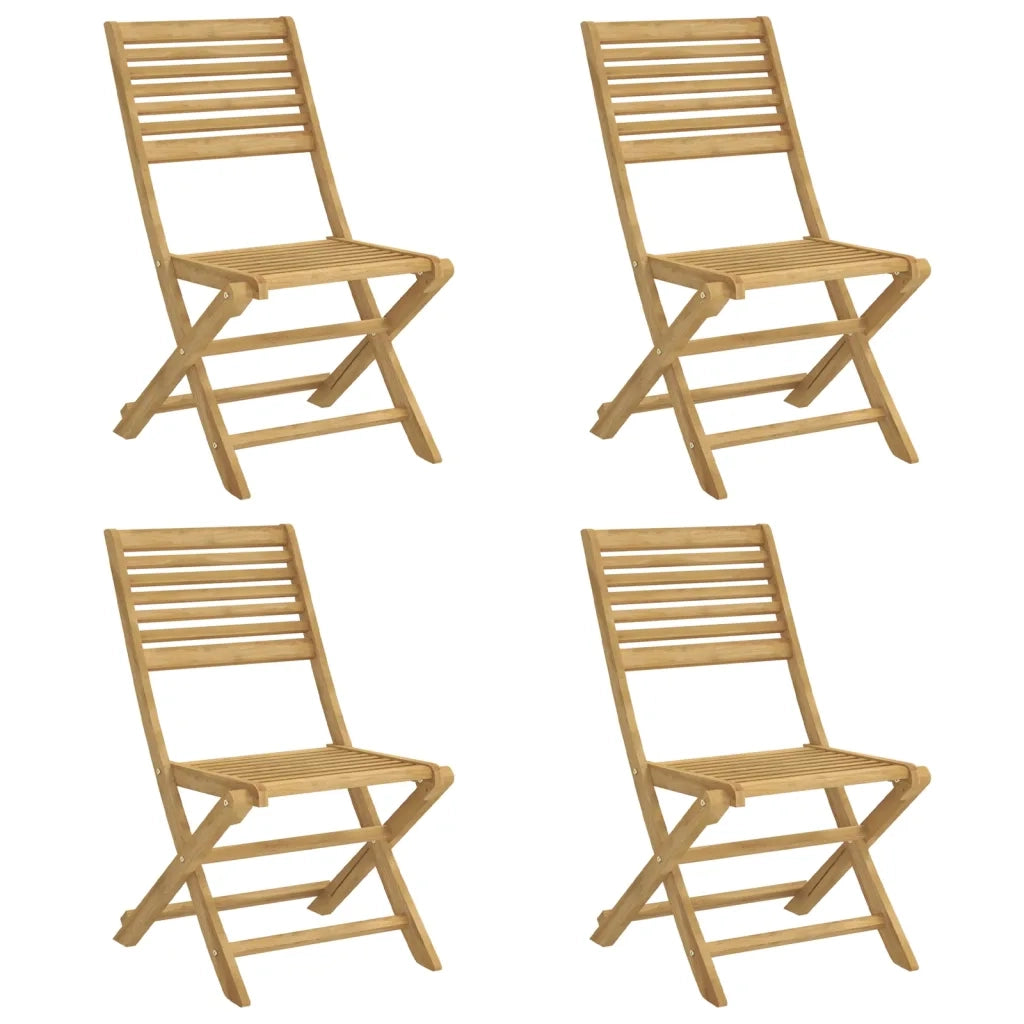 Sedie Giardino Pieghevoli 4 pz | Sedie da Esterno 48,5x61,5x87 cm Massello Acacia