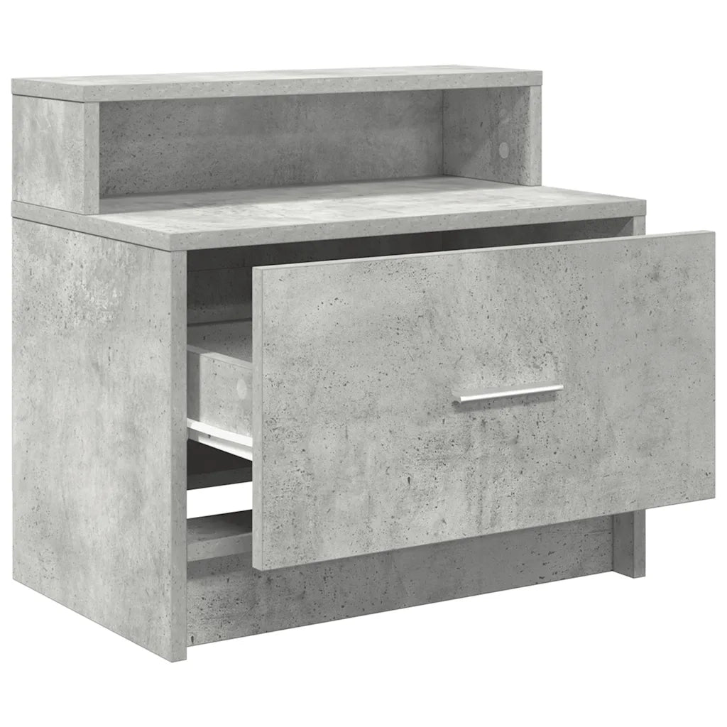 Comodini con Cassetto 2 pz Grigio Cemento 51x31x47 cm 858675