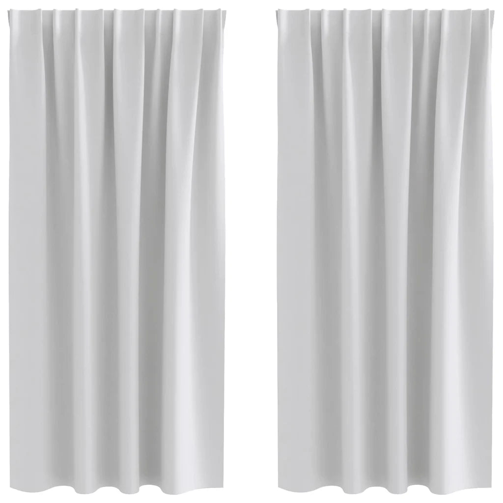 vidaXL Tende con tende 2 pcs Grigio chiaro Poliestere