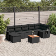 Set Divani da Giardino con Cuscini 8 pz Nero in Polyrattancod mxl 88965