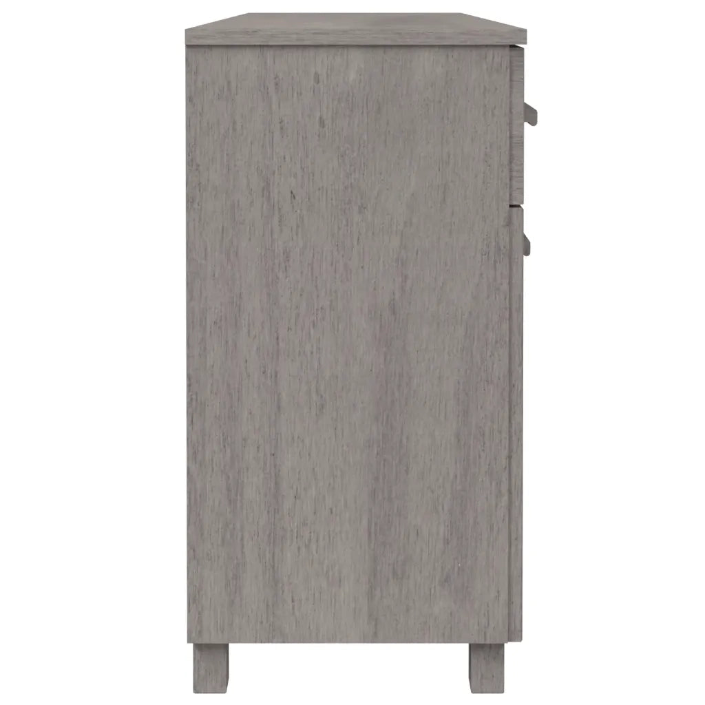Credenza HAMAR Grigio Chiaro 113x40x80cm Legno Massello di Pino