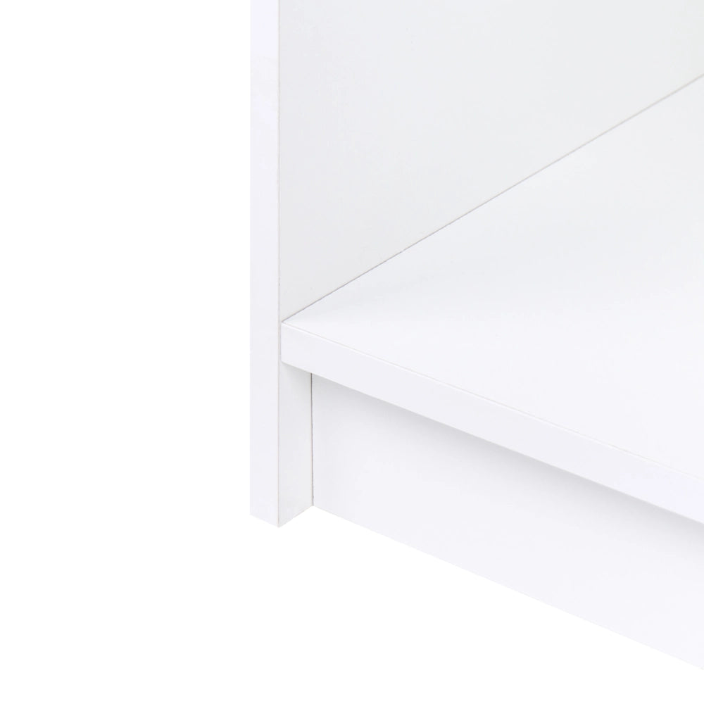 Libreria a 5 ripiani in stile minimalista in truciolato bianco soggiorno salotto