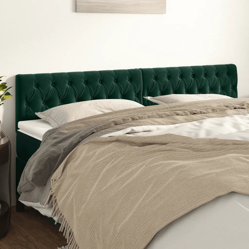 Testiera Verde Scuro 180x7x78/88 cm in Velluto 346379