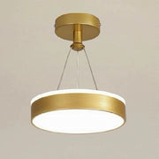 Trade Shop - Lampadario A Sospensione Led 24 Watt Cerchio Tondo Moderno Oro Doppia Luce 50520 -