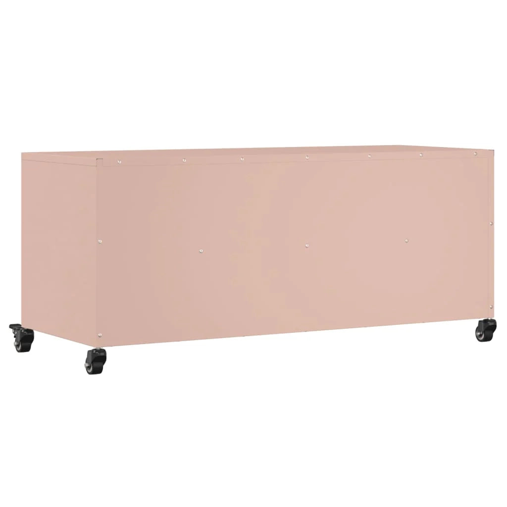 Mobile TV multimediale scaffale TV credenza mobile TV sala da pranzo soggiorno camera da letto rosa 100,5 x 39 x 43,5 cm acciaio rosa 02_0028279