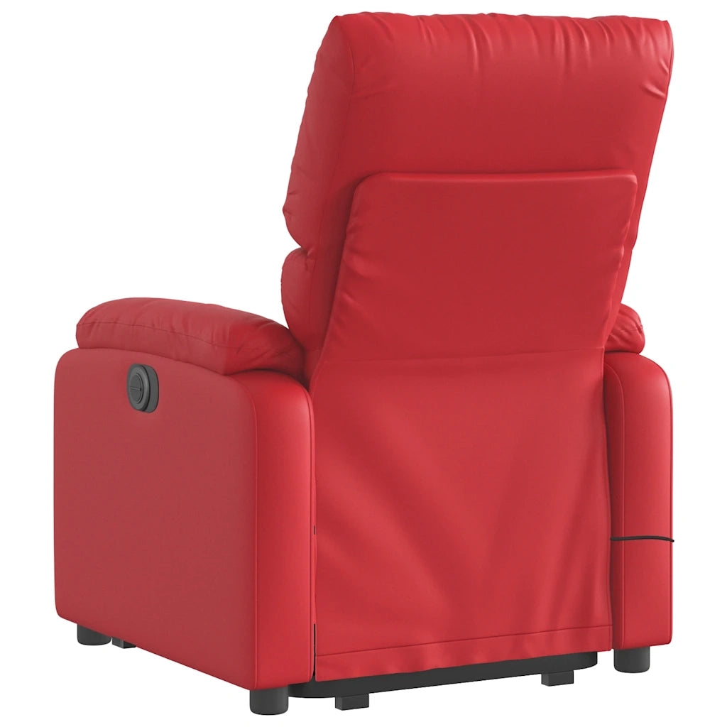 Poltrona Alzapersona Reclinabile Elettrica Rossa in Similpelle 3204912