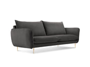 Cosmopolitan Design - Divano "Vienna" 2 posti in velluto grigio scuro 