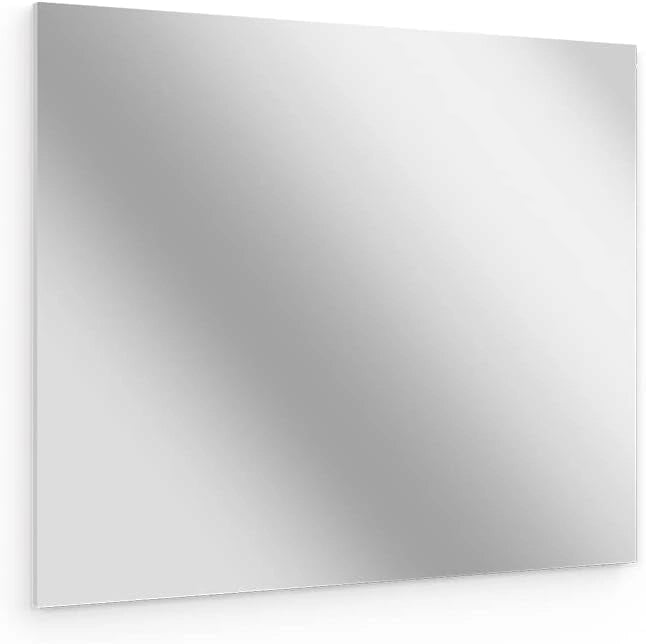 Specchio bagno Viola, Bianco, 80 x 65 cm, montabile a parete e compatibile con la collezione Viola