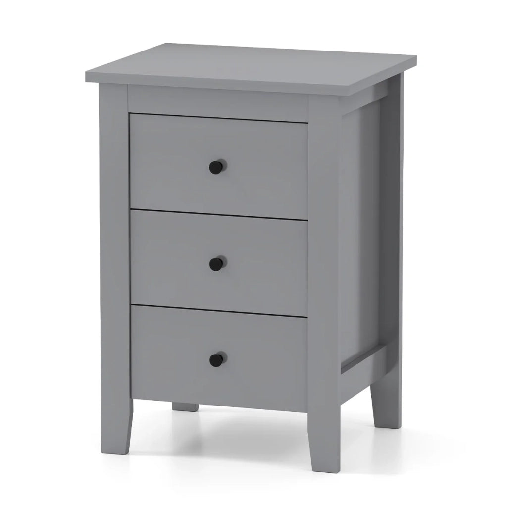 Comodino multifunzionale 46 x 37 x 65 cm con 3 cassetti di grande capienza design moderno in MDF grigio 20_0014023