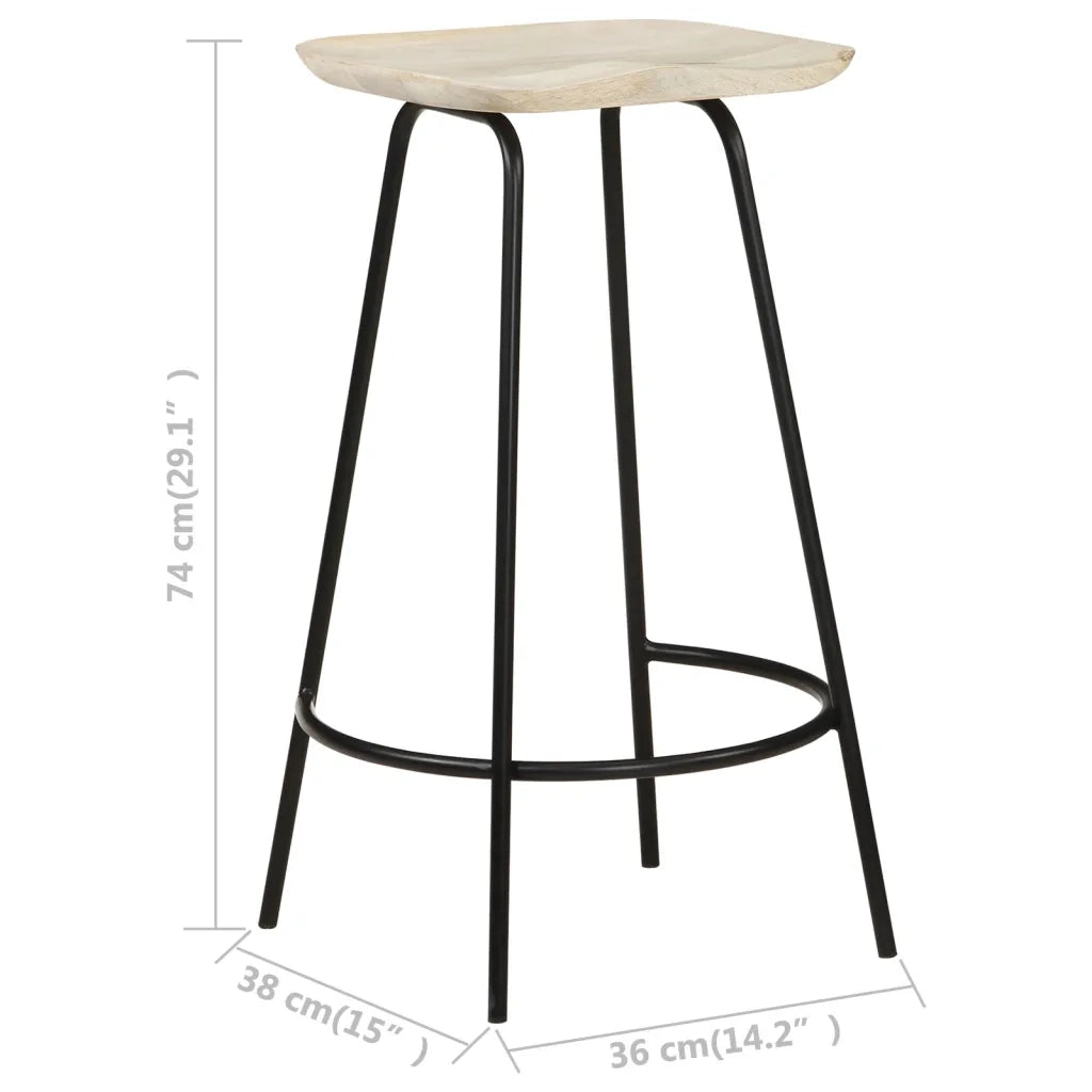 Sgabelli da Bar 4 pz in Legno Massello di Mango 320648