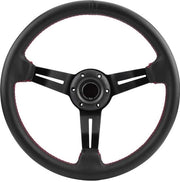 Sterzo 350mm - Cassetto in Alluminio - Pelle Forata - Universale - Aspetto Lussuoso - Presa Improvvisa Migliorata - Sterzo da Corsa