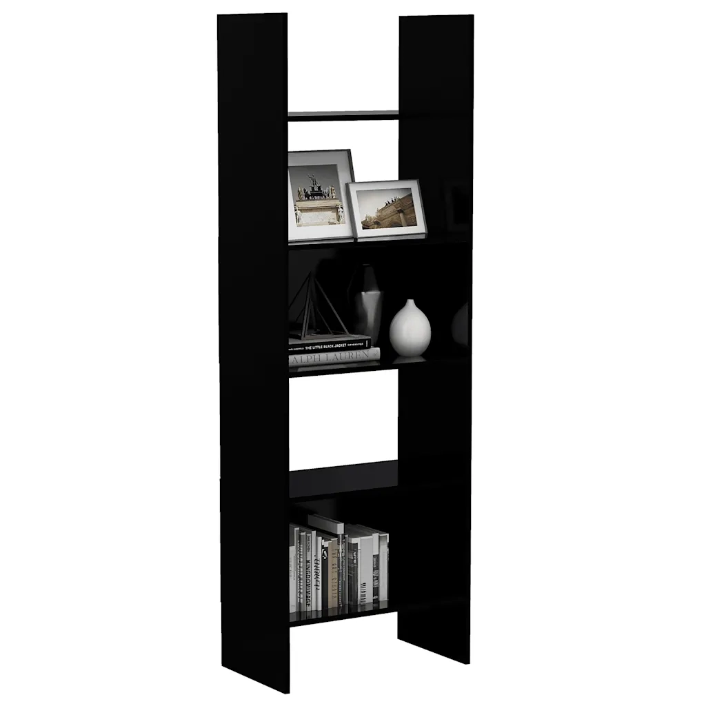 Libreria Nera 60x35x180 cm in Legno Multistrato 803408
