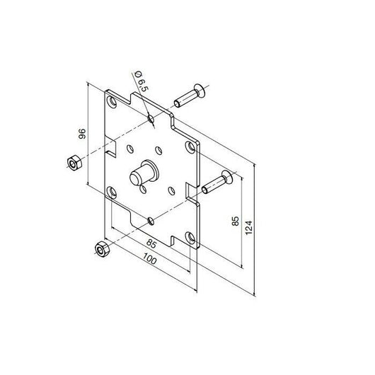 SUPPORTO SINGOLO PER FIANCHI CASSONETTO PER LH Ø58MM NICE 525.10098 AUTOMAZIONE