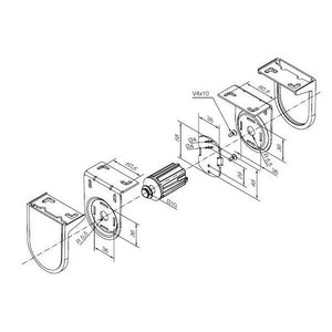 KIT SUPPORTI BIANCHI INTERASSE 55MM PER MOTORI Ø35/45MM MAX 10NM NICE 525.40003