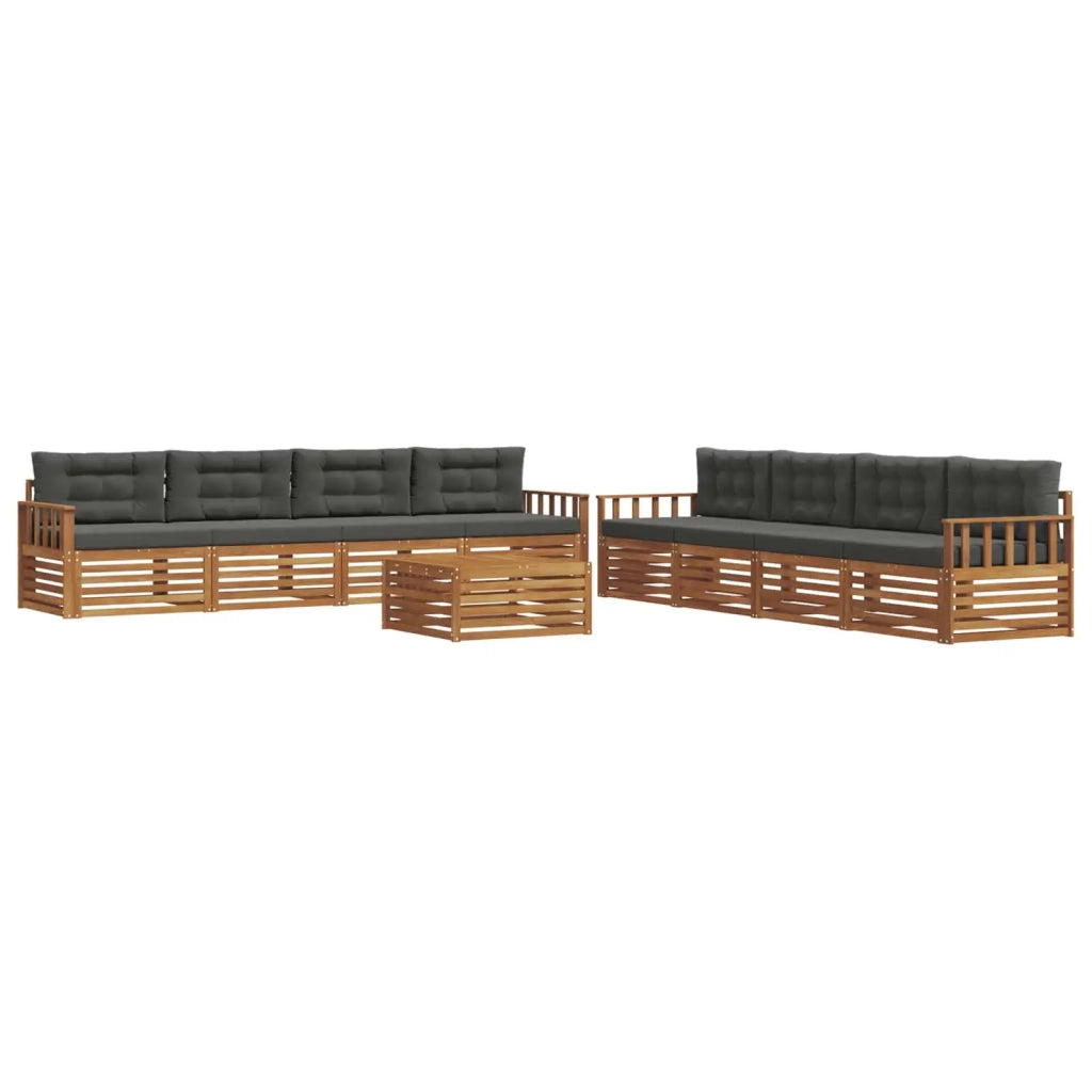 Set di divani da esterno con cuscino 9 pcs Naturale e Antracite 3373212