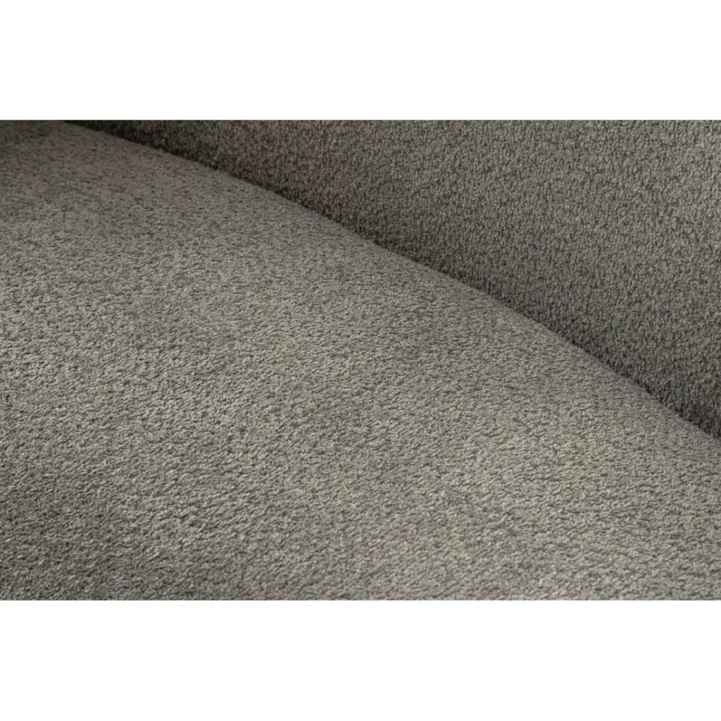Divano destro SOREN grigio scuro – Divano di design in tessuto bouclé con forma arrotondata