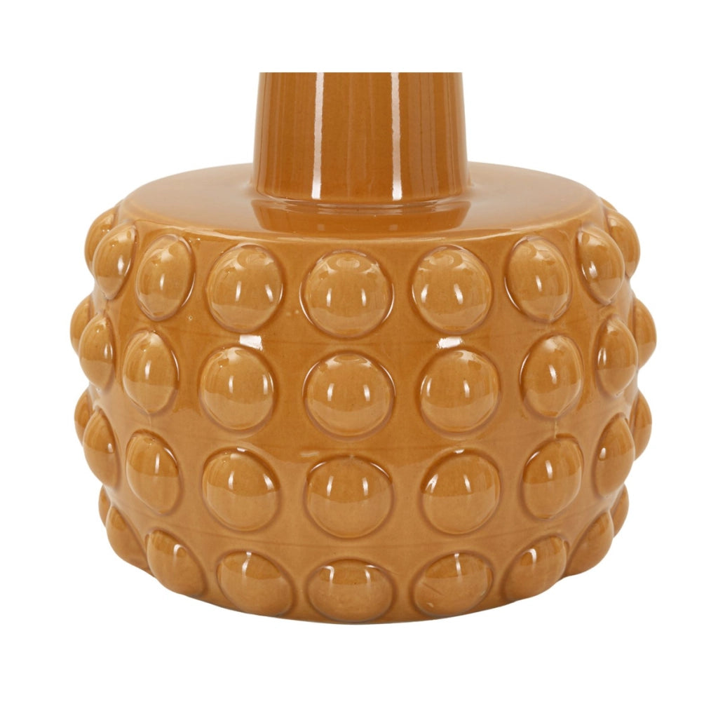 Lampada da tavolo Gress in ceramica senape e tessuto