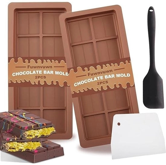Forme di Cioccolato Premium Qualità - Set di 2 - Resine Silicone - BPA Libero - Resistente al Calore - Ideali per Bonbons - Forme per Dolci in Silicone
