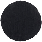 Tappeto shaggy Nero da 140 cm moderno tappeto rotondo trapuntato a Pelo Lungo