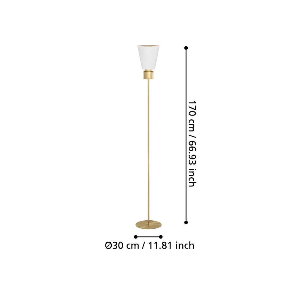 Piantana Contemporanea Aglientina 1 Luce Metallo Ottone Spazzolato