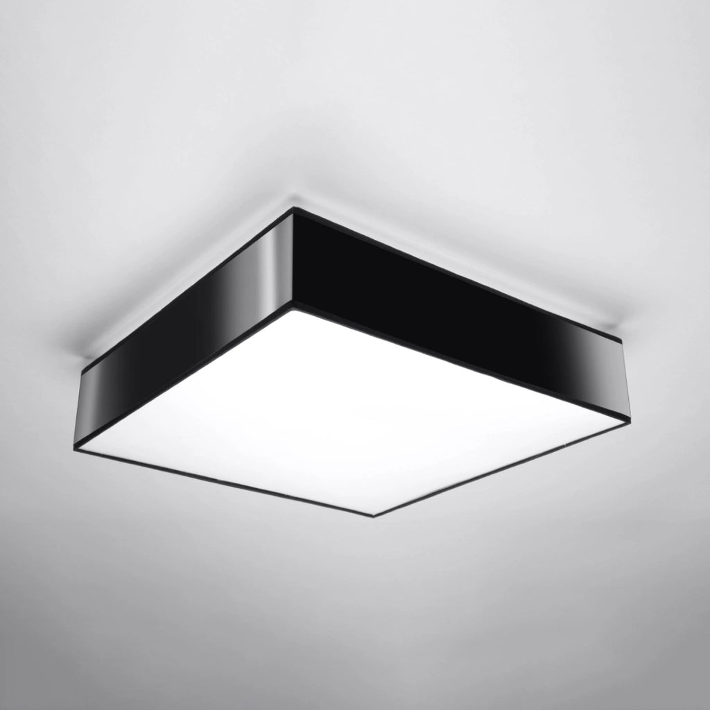Lampada da soffitto HORUS in PVC nero quadrato 3x15W LED moderno minimalista