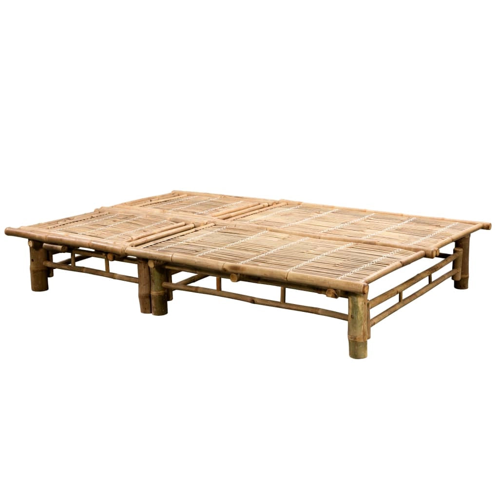 Lettino prendisole sedia a sdraio lettino prendisole letto da giardino mobili da esterno per patio 200 cm per 2 persone con cuscini in bambù 02_0012898