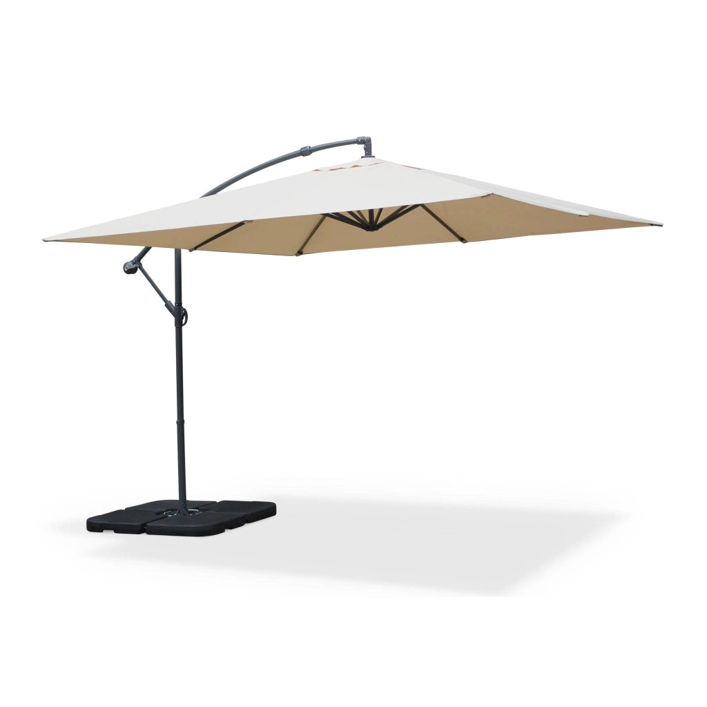 Ombrellone quadrato eccentrico, 3x3m, beige