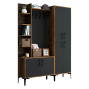Vivian, Mobile da Ingresso 18 Paia, 150x35x200h cm Marrone Noce
