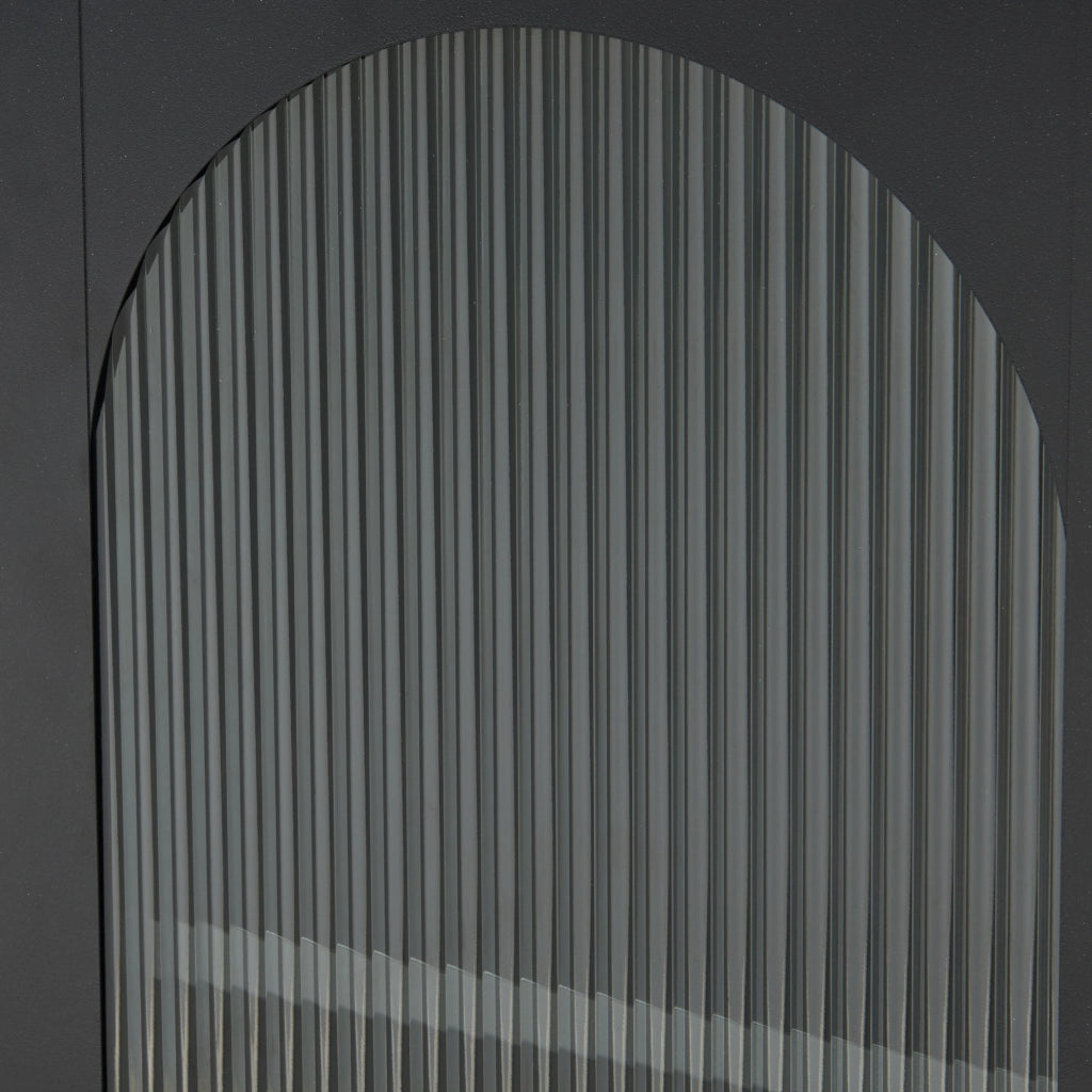 Armadietto a Vetrata Karlskrona in Acciaio 102x43x40 cm Nero [en.casa]