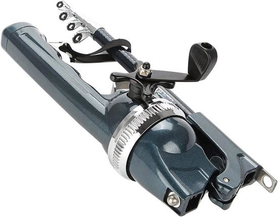 Fishing Kit Leggero Opieggibile con Carrello e Rullo Integrato per Pescatori con Accessori Inclusi