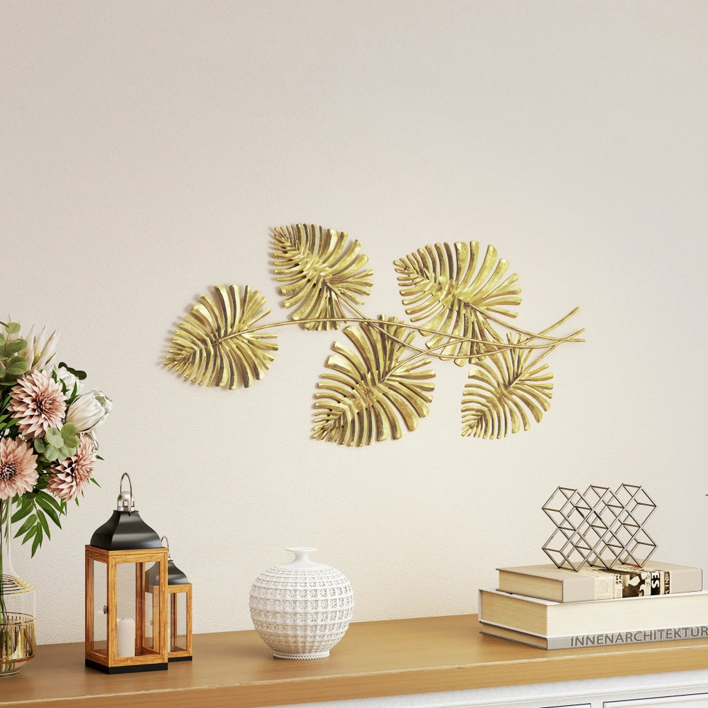 Decorazione Parete Metallo Foglie ¨C Xylo ¨C Oro Laccato