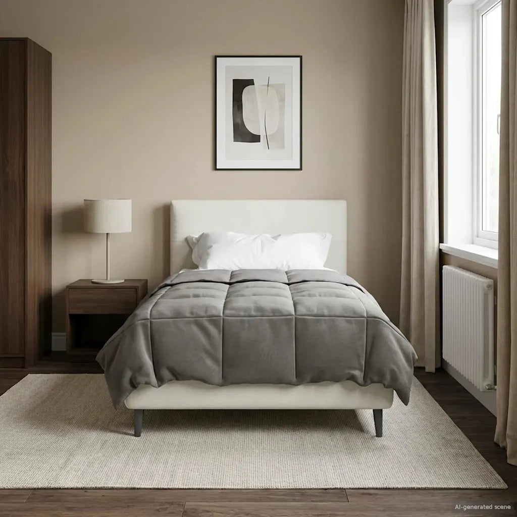 Duvet Invernale Grigio chiaro 135 x 200 cm Microfibra 42026090
