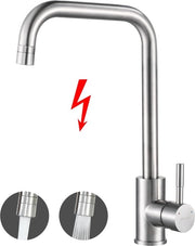 Kraan a bassa pressione con 3 connessioni, maniglia in acciaio inossidabile, rubinetto da cucina 360° giratorio, miscelatore per cucina/bagno con set di montaggio