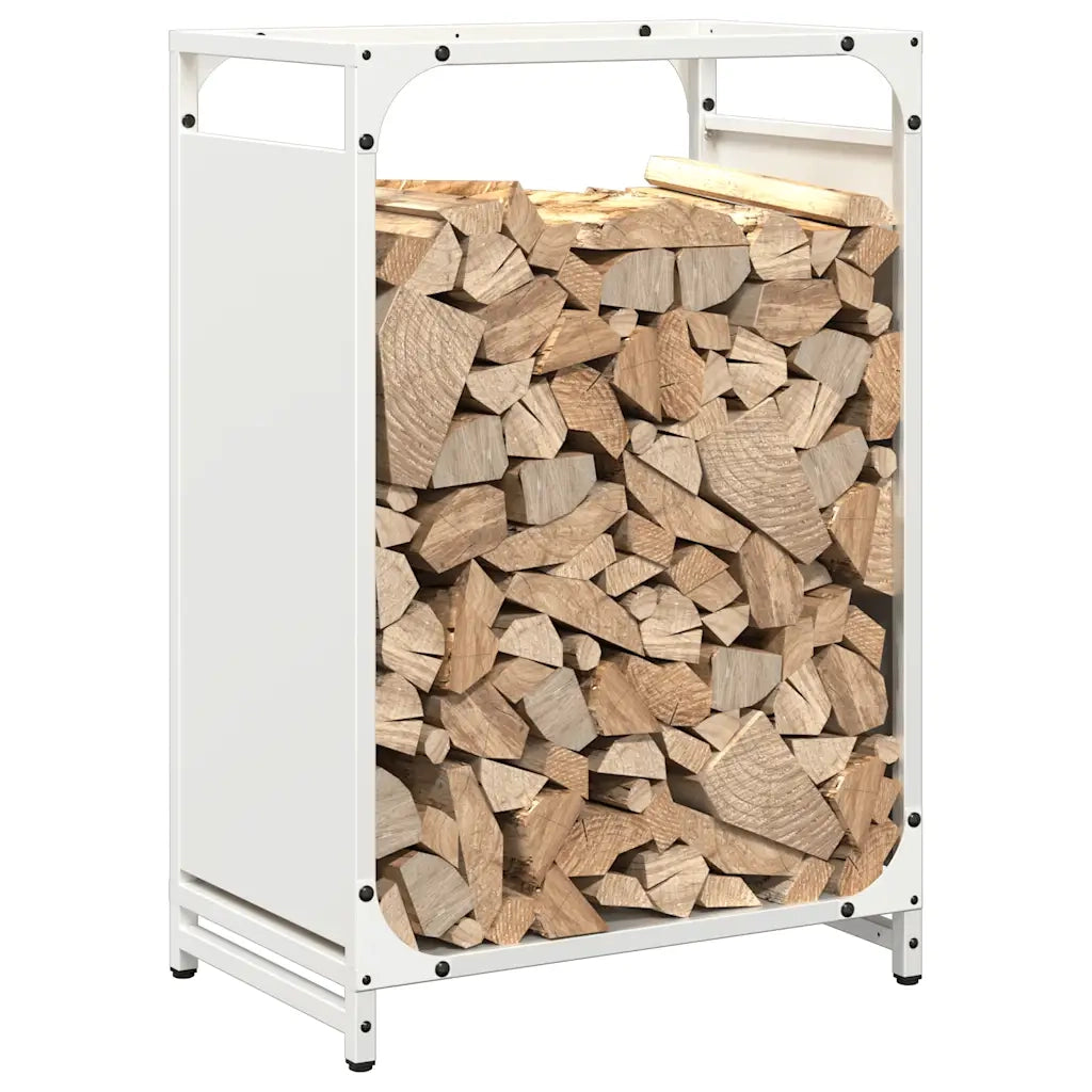Rastrelliera per Legna da Ardere Bianca 44x28x65 cm 864196