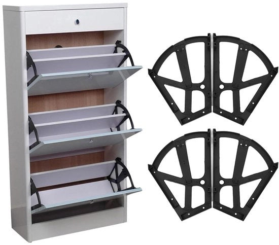 Scharniere in acciaio inossidabile 4 pezzi - Materiale ABS - Scharniere a gomito - Incrementa la capacità di stoccaggio del mobile - Accessori per mobili
