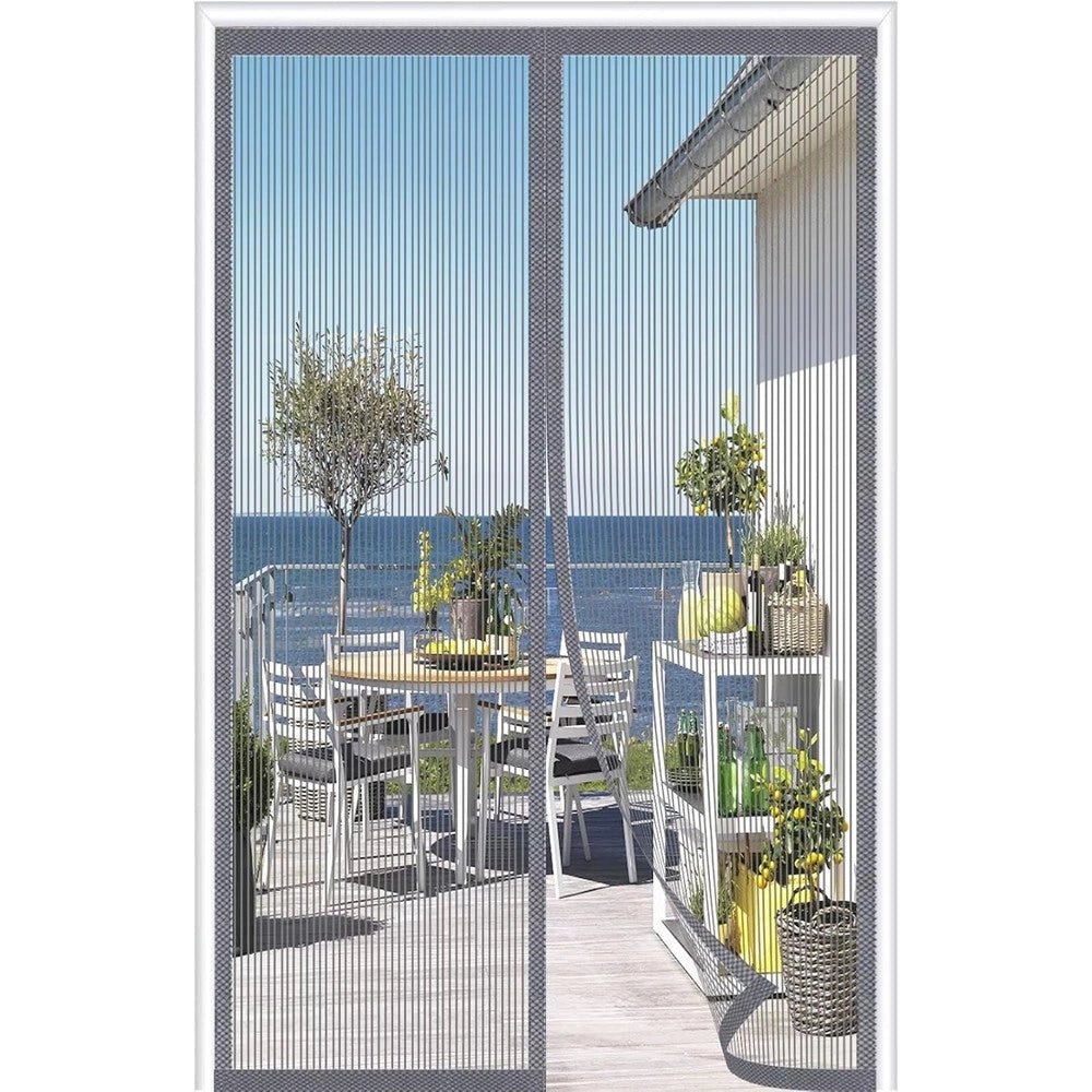 Trade Shop - Zanzariera Universale 120x230cm Grigia Chiusura Automatica Magnetica Porte Finestre 622142 -