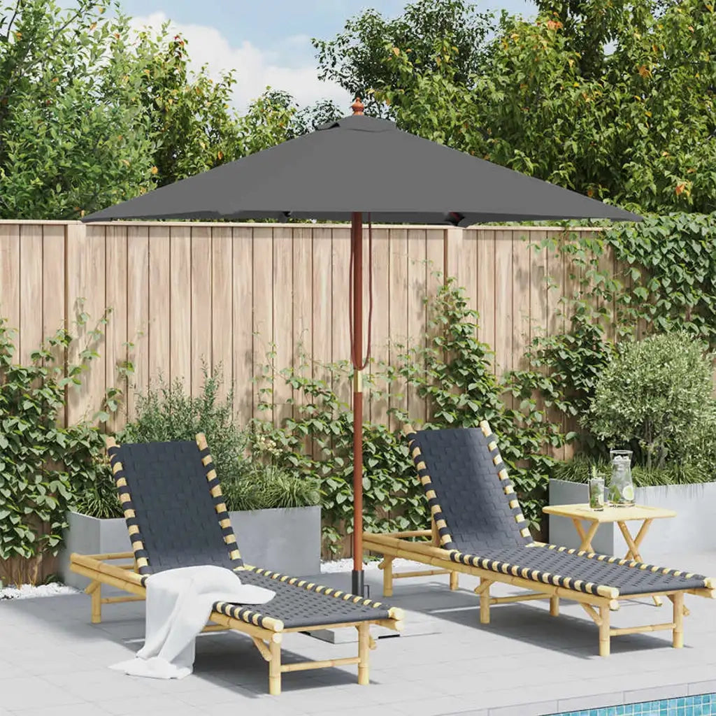 Ombrello | Parasolne da Esterni con Palo in Legno 150x200 cm Antracite