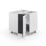Mobile ad angolo cucina Fame-Line Antracite lucido/Bianco 80.5 cm, PL Rovere Vicco