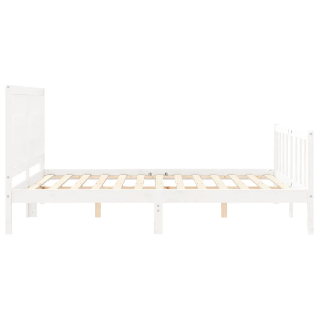 Giroletto senza Materasso-Struttura Letto Bianco 160x200 cm Legno Massello Pino 252731